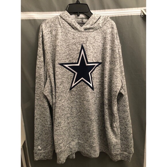 Dallas Cowboys Antigua Hooded Pullover Light Grey/Heather 2XL NFL